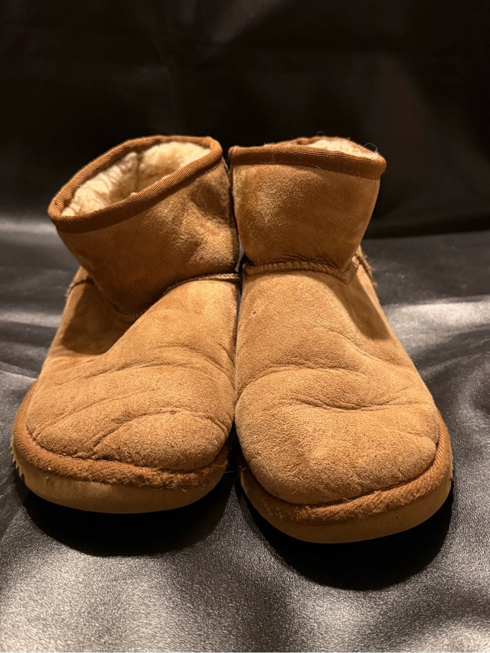 UGG Chestnut Suede Short Shearling Booties